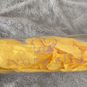 Ivory Ella clear water bottle w/violet design font